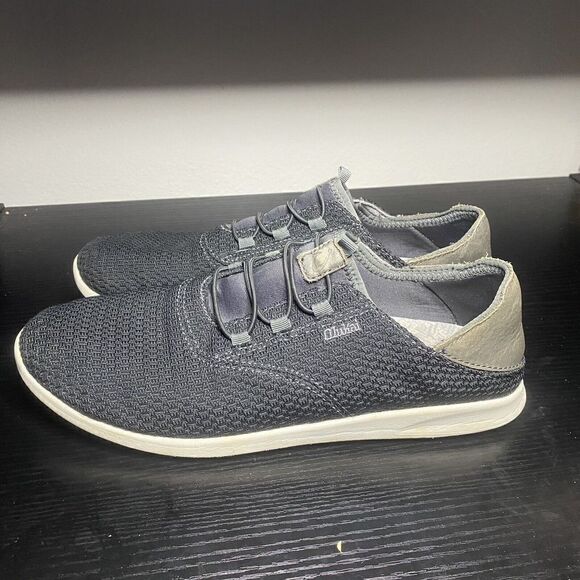 Olukai Alapa Li Shoes Mens 9.5 Gray Slip On Elastic Laces Mesh Sneakers - Picture 3 of 9